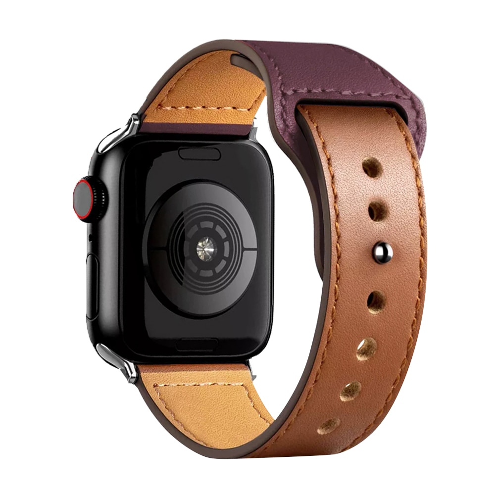 Leather strap For Apple watch band 44mm 45mm 41mm 40mm 42mm 38mm Accessorie wristband correa bracelet iWatch series 3 4 5 6 SE 7 - Image 2