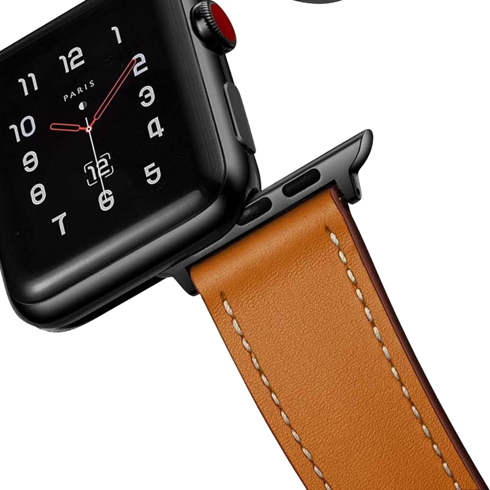 Leather strap For Apple watch band 44mm 45mm 41mm 40mm 42mm 38mm Accessorie wristband correa bracelet iWatch series 3 4 5 6 SE 7 - Image 3