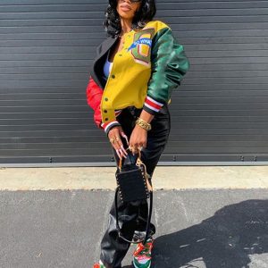 YICIYA 2022 Autumn Loose Ladies Jackets Patchwork